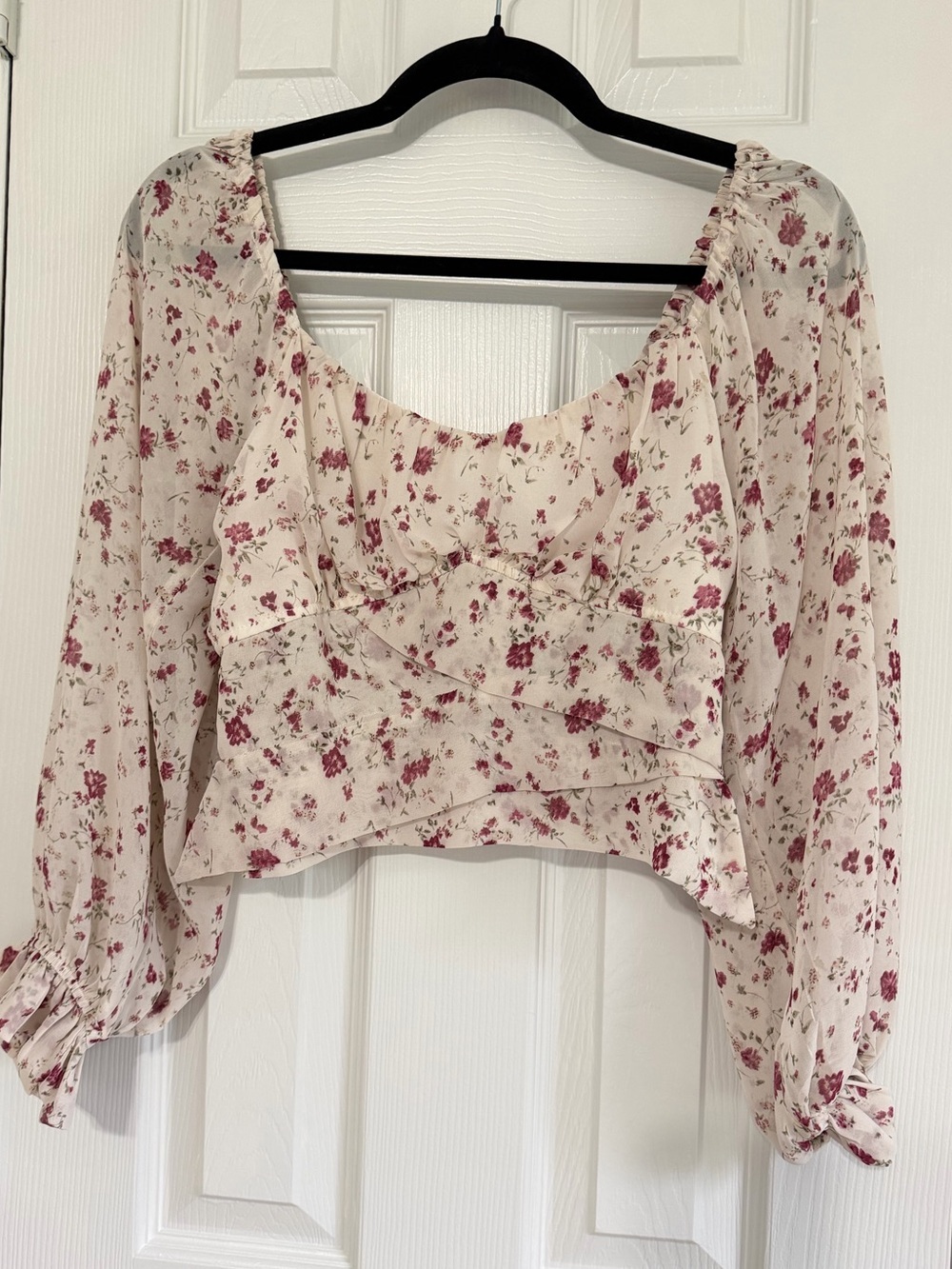 Altar’d State XS Floral Cottagecore Milkmaid Crop Top Puff Sleeve Peasant